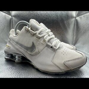 RARE 🚀 Size 7Y Nike Shox Avenue (GS) Shoes White Silver 848112-100 Youth‎